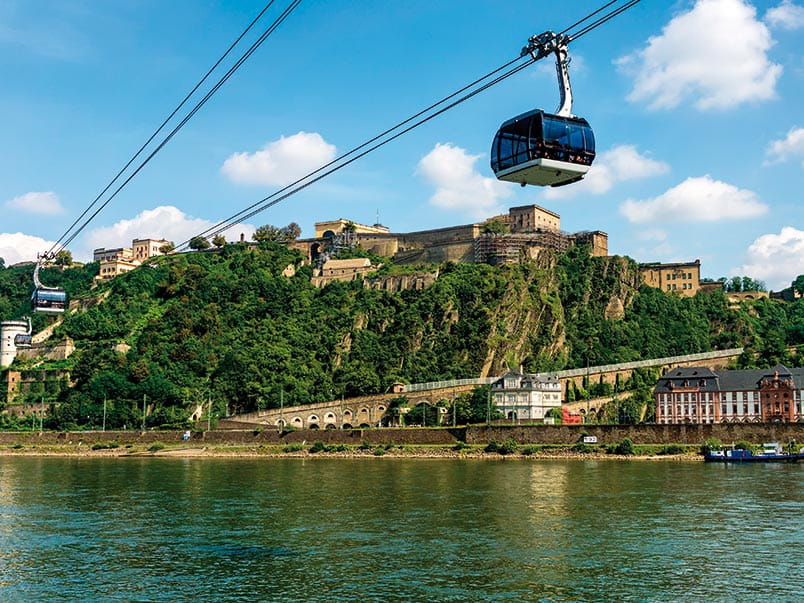 Ehrenbreitstein Fortress and cable car, Koblenz, Germany